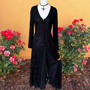 Whimsigoth 1970s black lace maxi jumper